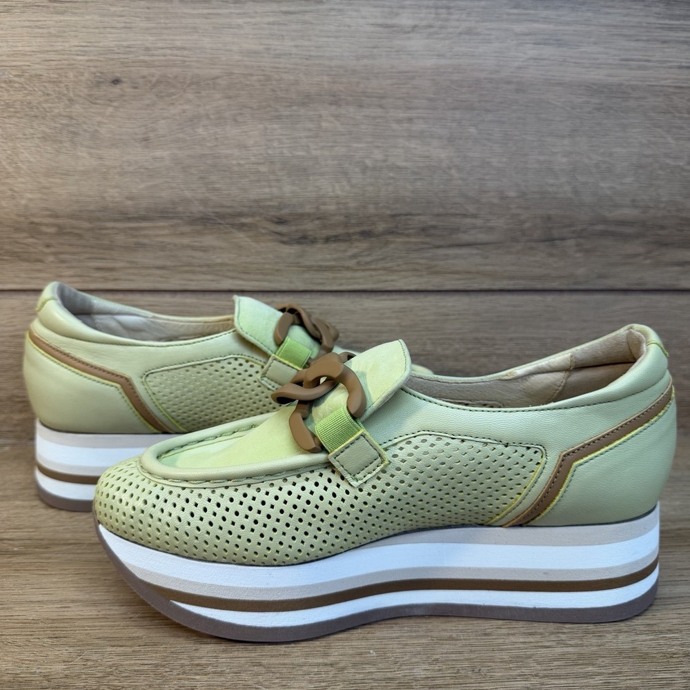 Softwaves Cadie Slip On Suede Platform Shoes Sz 36 US 5.5 Chain Green $350 - Picture 8 of 11